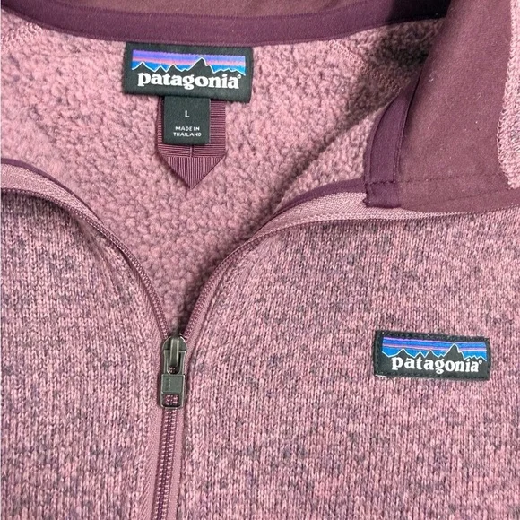 Patagonia Women's burgundy pink Quarter-Zip Fleece size large pullover - Picture 2 of 4